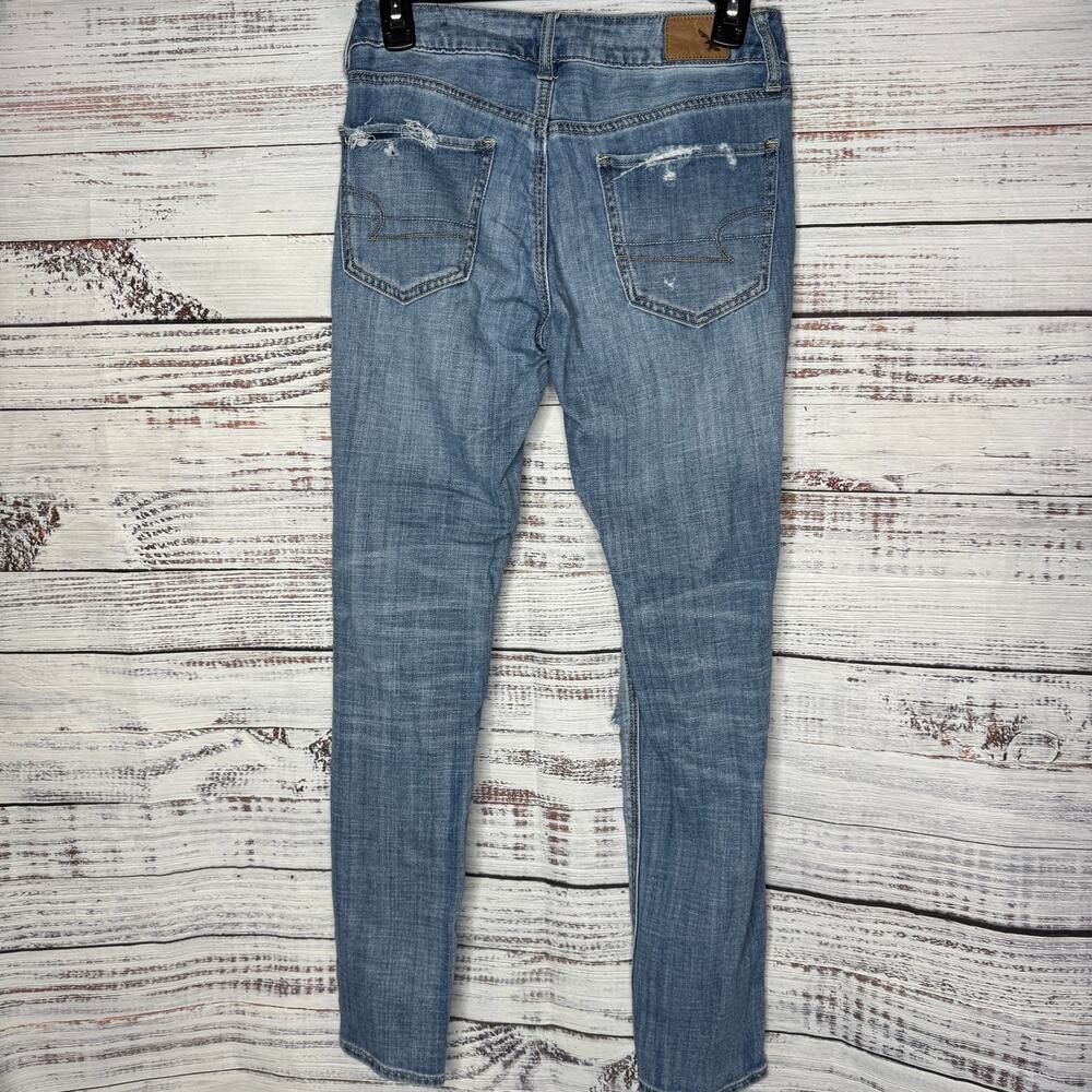 American Eagle AE Tom Girl Distressed Jeans 00 - Picture 3 of 3
